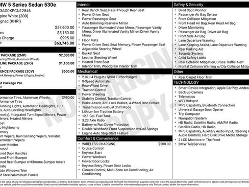 Used 2023 BMW 530e w/ M Sport Package RWD image 6