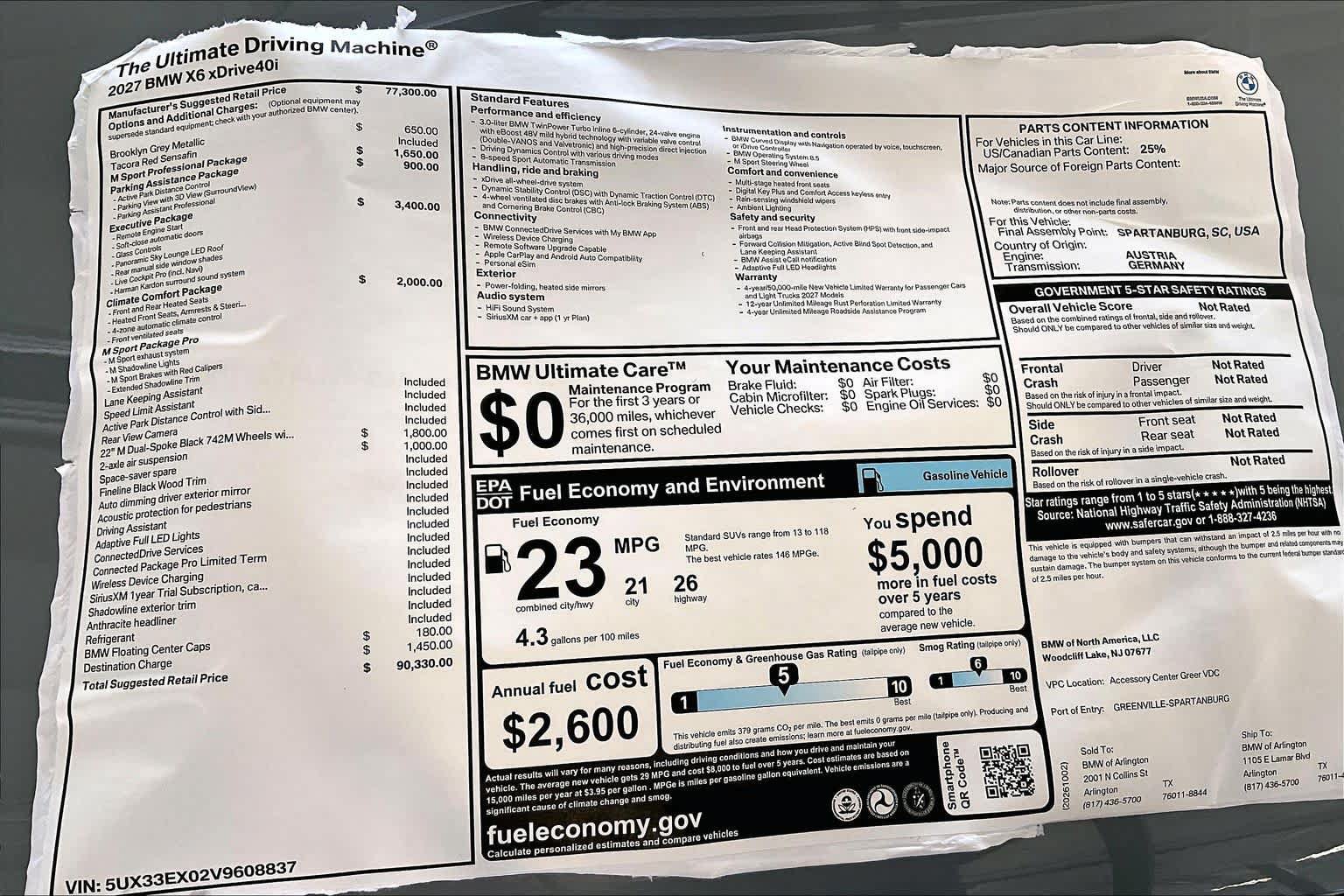 New 2027 BMW X6 xDrive40i w/ Executive Package AWD/4WD image 19