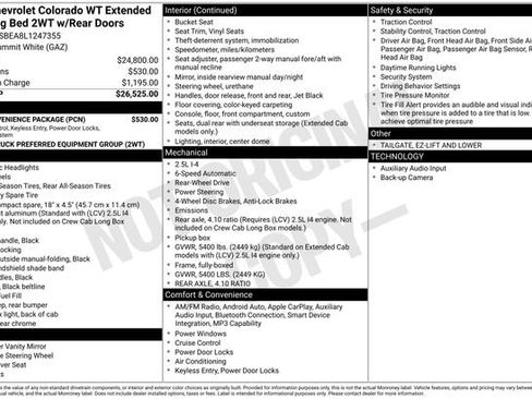 Used 2020 Chevrolet Colorado W/T w/ WT Convenience Package image 28