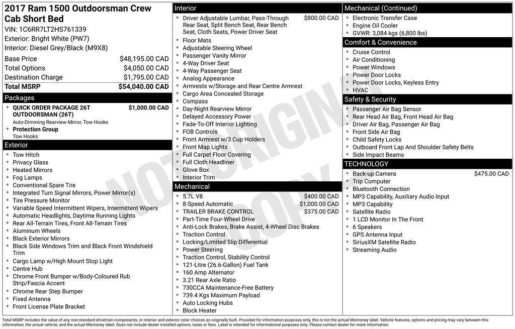 Used 2017 RAM 1500 Outdoorsman AWD/4WD image 27