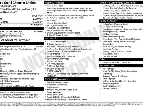 New 2026 Jeep Grand Cherokee Limited w/ Limited Altitude Package image 3