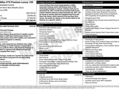 Certified 2022 Cadillac XT5 Premium Luxury w/ LPO, Floor Liner Package image 42