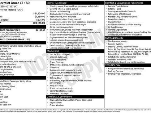 Used 2016 Chevrolet Cruze LT w/ Convenience Package FWD image 6