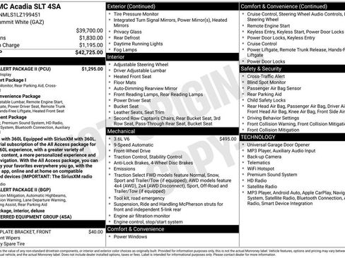 Used 2020 GMC Acadia SLT w/ Driver Alert Package II FWD image 50