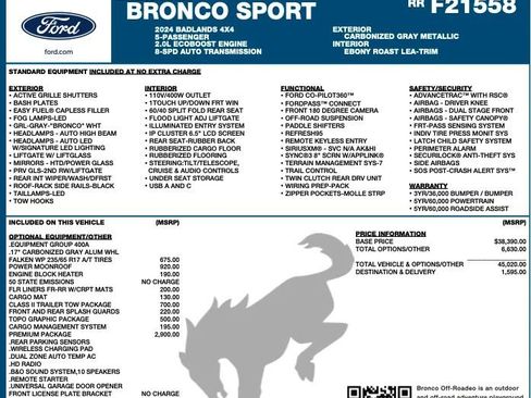 Used 2024 Ford Bronco Sport Badlands w/ Premium Package AWD/4WD image 2