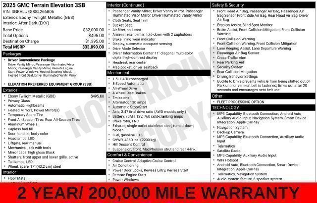 Used 2025 GMC Terrain Elevation AWD/4WD image 48
