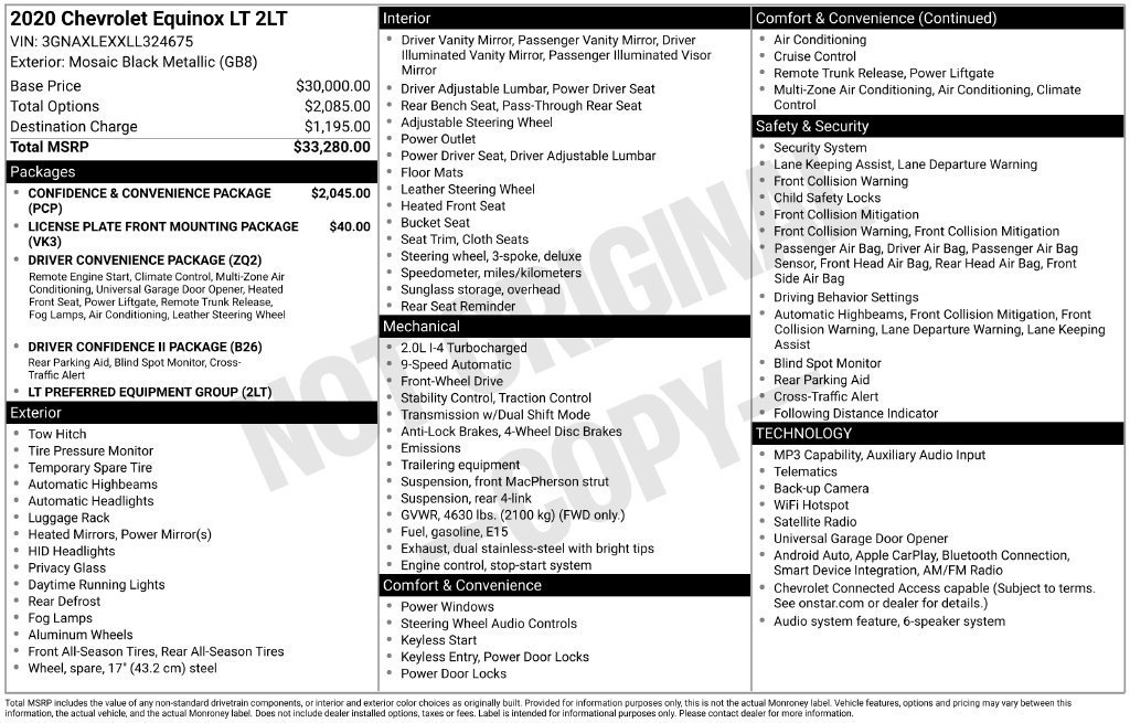 Used 2020 Chevrolet Equinox LT FWD image 2