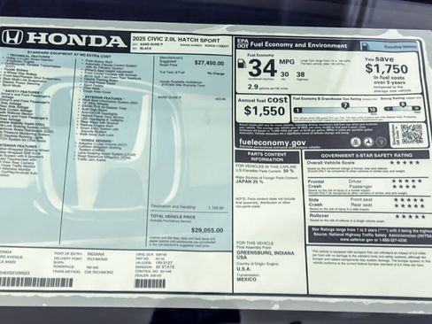 New 2025 Honda Civic Sport image 27