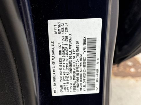 Used 2017 Honda Ridgeline RTL-T image 24