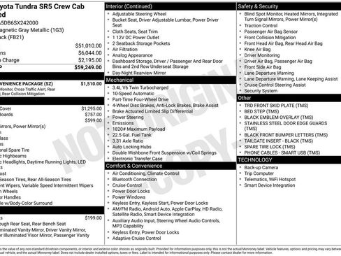 Used 2025 Toyota Tundra SR5 w/ SR5 Convenience Package AWD/4WD image 10