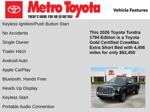 Certified 2026 Toyota Tundra 1794 Edition AWD/4WD image 16