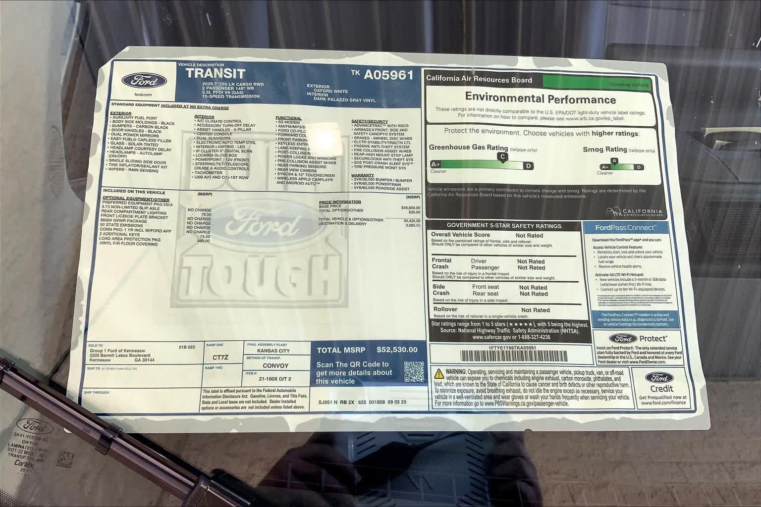 New 2026 Ford Transit 150 Low Roof w/ Load Area Protection Package RWD image 17