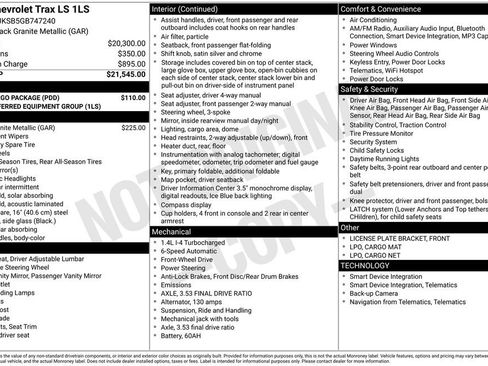 Used 2016 Chevrolet Trax LS w/ LPO, Cargo Package image 2