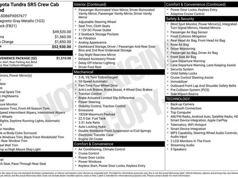 Used 2023 Toyota Tundra SR5 w/ SR5 Convenience Package AWD/4WD image 9
