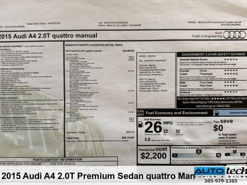 Used 2015 Audi A4 2.0T Premium Plus w/ Technology Package image 49