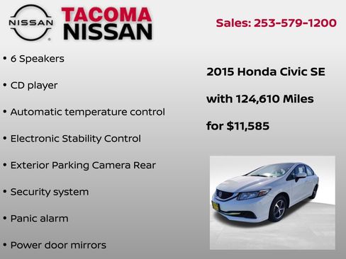 Used 2015 Honda Civic SE image 6