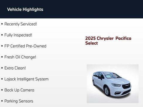 Used 2025 Chrysler Pacifica Select FWD image 2