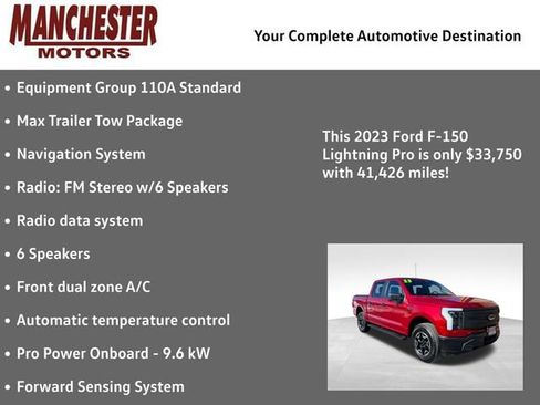 Used 2023 Ford F150 Lightning Pro w/ Max Trailer Tow Package image 2