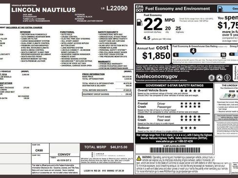 Used 2020 Lincoln Nautilus Premier w/ Equipment Group 101A AWD/4WD image 5