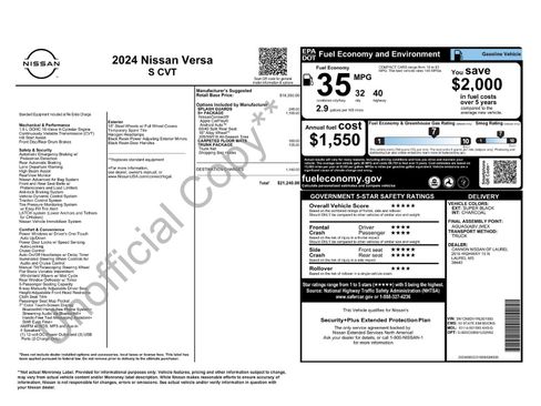 Used 2024 Nissan Versa S w/ S Plus Package FWD image 6