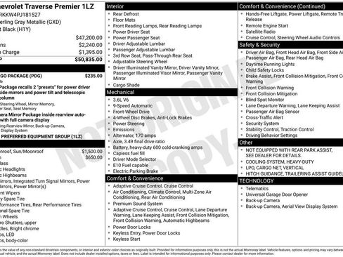 Used 2023 Chevrolet Traverse Premier w/ LPO, Cargo Package FWD image 12