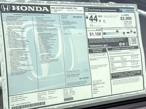 New 2026 Honda Accord Touring image 30