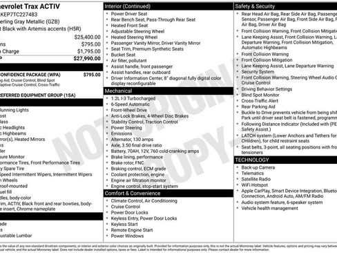 New 2026 Chevrolet Trax ACTIV w/ Driver Confidence Package FWD image 28