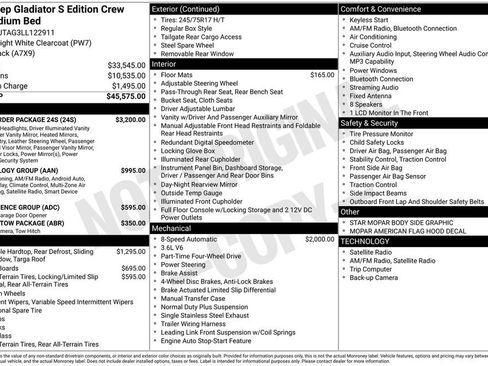 Used 2020 Jeep Gladiator Sport w/ Quick Order Package 24S image 32