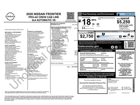 New 2026 Nissan Frontier PRO-4X w/ Pro Premium Package AWD/4WD image 4