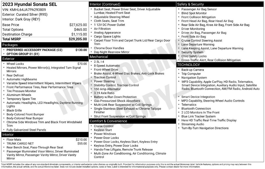 Used 2023 Hyundai Sonata SEL w/ Preferred Accessory Package FWD image 11