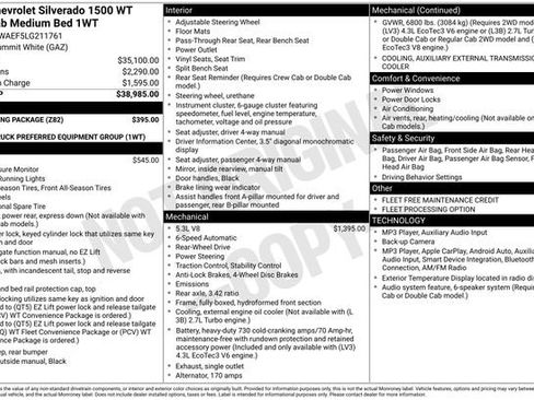Used 2020 Chevrolet Silverado 1500 W/T w/ Trailering Package RWD image 6