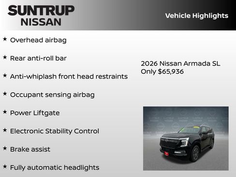 New 2026 Nissan Armada SL w/ Captain's Chari Seat Package AWD/4WD image 23