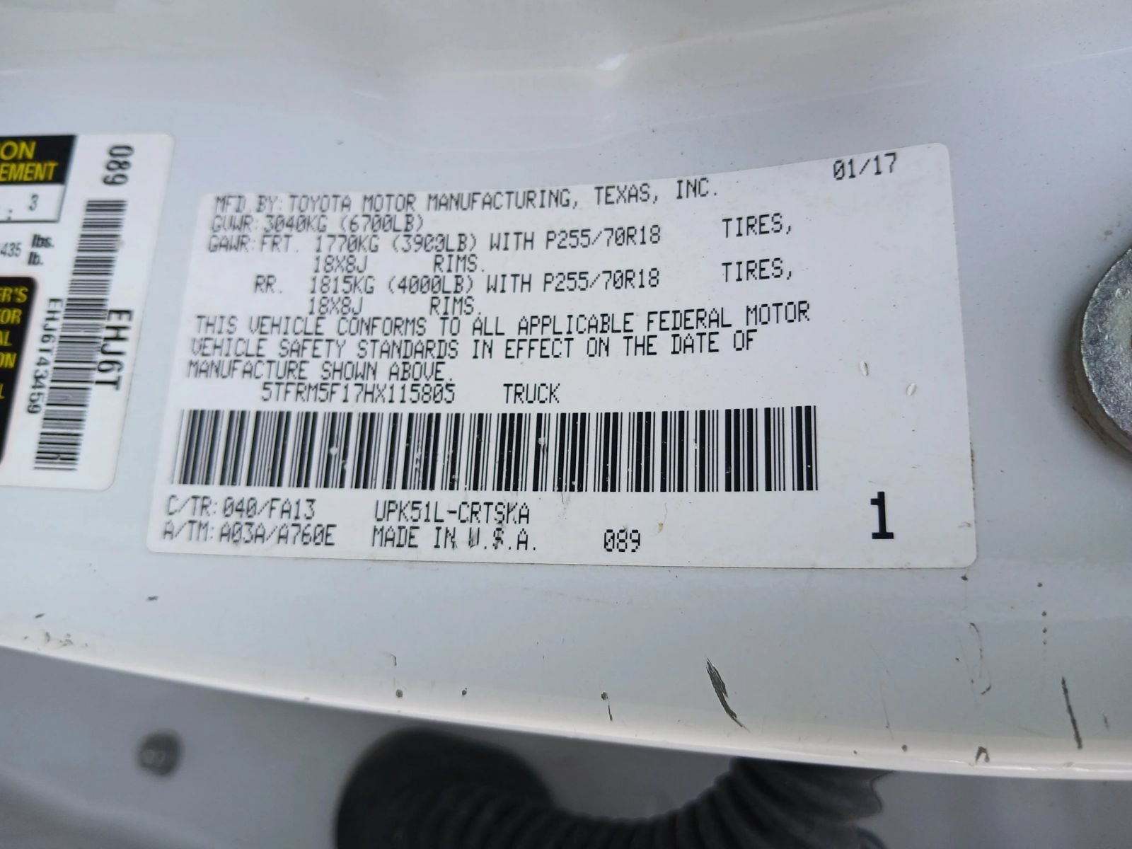 Used 2017 Toyota Tundra SR RWD image 9