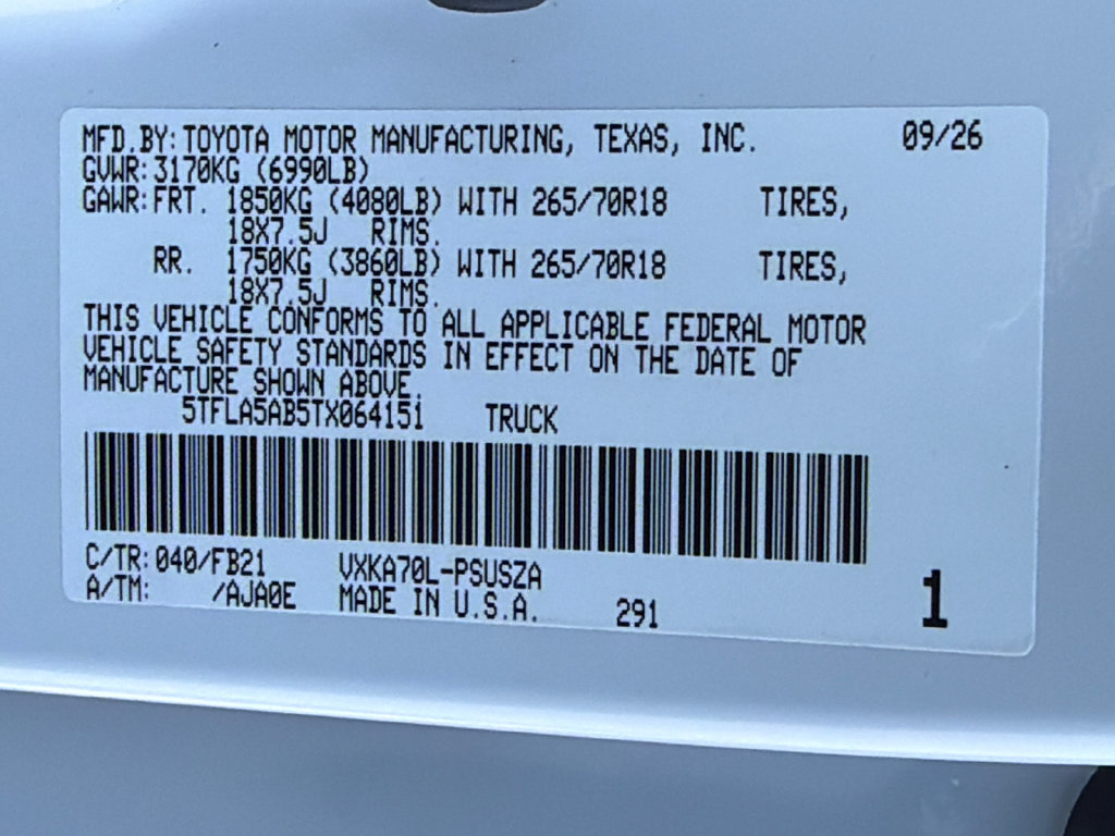 New 2026 Toyota Tundra SR5 w/ SR5 Convenience Package RWD image 37