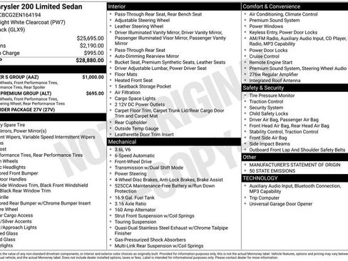 Used 2014 Chrysler 200 Limited w/ 200 Super S Group FWD image 11