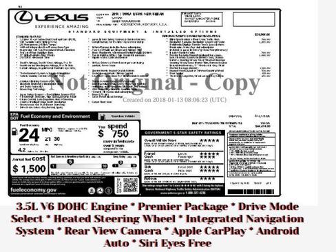 Used 2018 Lexus ES 350 w/ Navigation System Package image 2