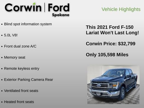 Used 2021 Ford F150 Lariat AWD/4WD image 6