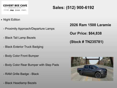 New 2026 RAM 1500 Laramie w/ Night Edition AWD/4WD image 18