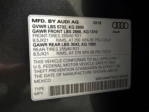 Used 2018 Audi SQ5 Premium Plus w/ Navigation Package AWD/4WD image 33