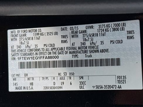 Used 2015 Ford F150 Lariat w/ Equipment Group 502A Luxury AWD/4WD image 27