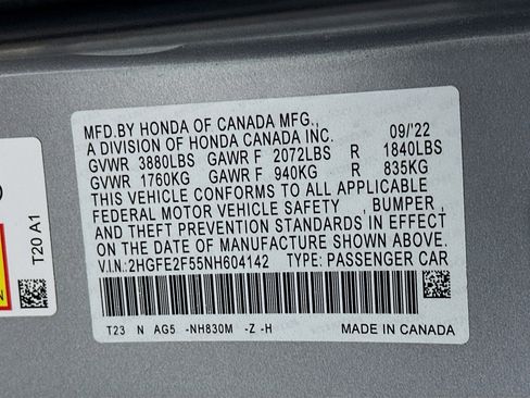 Used 2022 Honda Civic Sport image 12