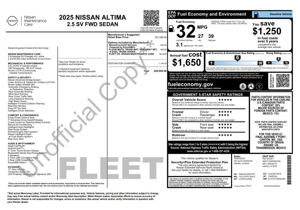Used 2025 Nissan Altima 2.5 SV FWD image 2