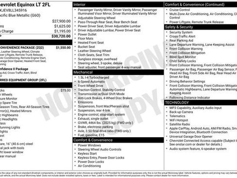 Certified 2020 Chevrolet Equinox LT w/ Driver Convenience Package FWD image 36
