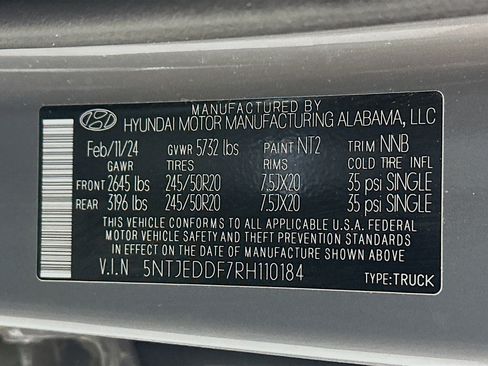 Certified 2024 Hyundai Santa Cruz Limited AWD/4WD image 33