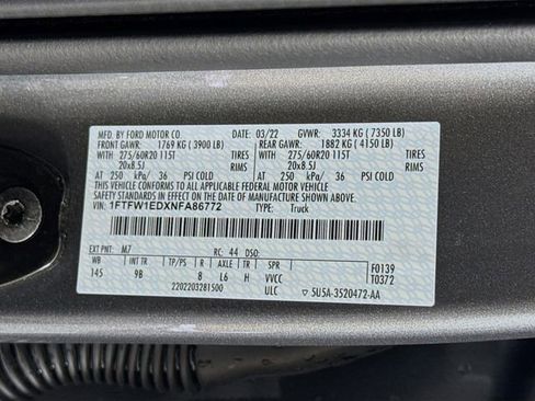 Certified 2022 Ford F150 Platinum w/ Equipment Group 701A High image 34