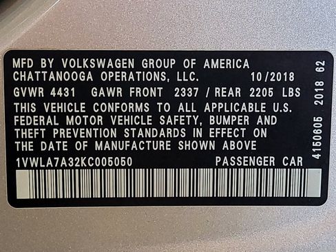 Used 2019 Volkswagen Passat 2.0T Wolfsburg w/ Wheels & Sunroof Package FWD image 33