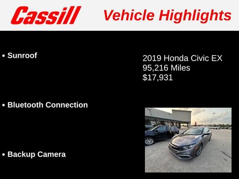 Used 2019 Honda Civic EX image 3