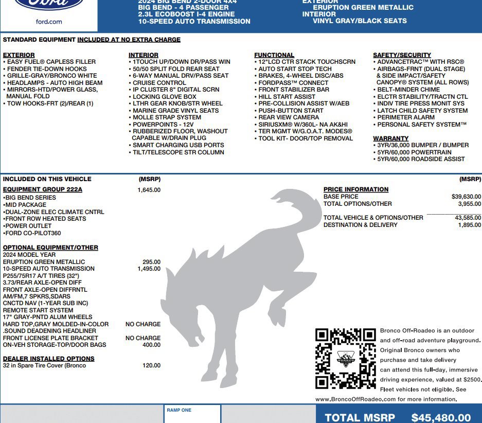 Used 2024 Ford Bronco Big Bend AWD/4WD image 2