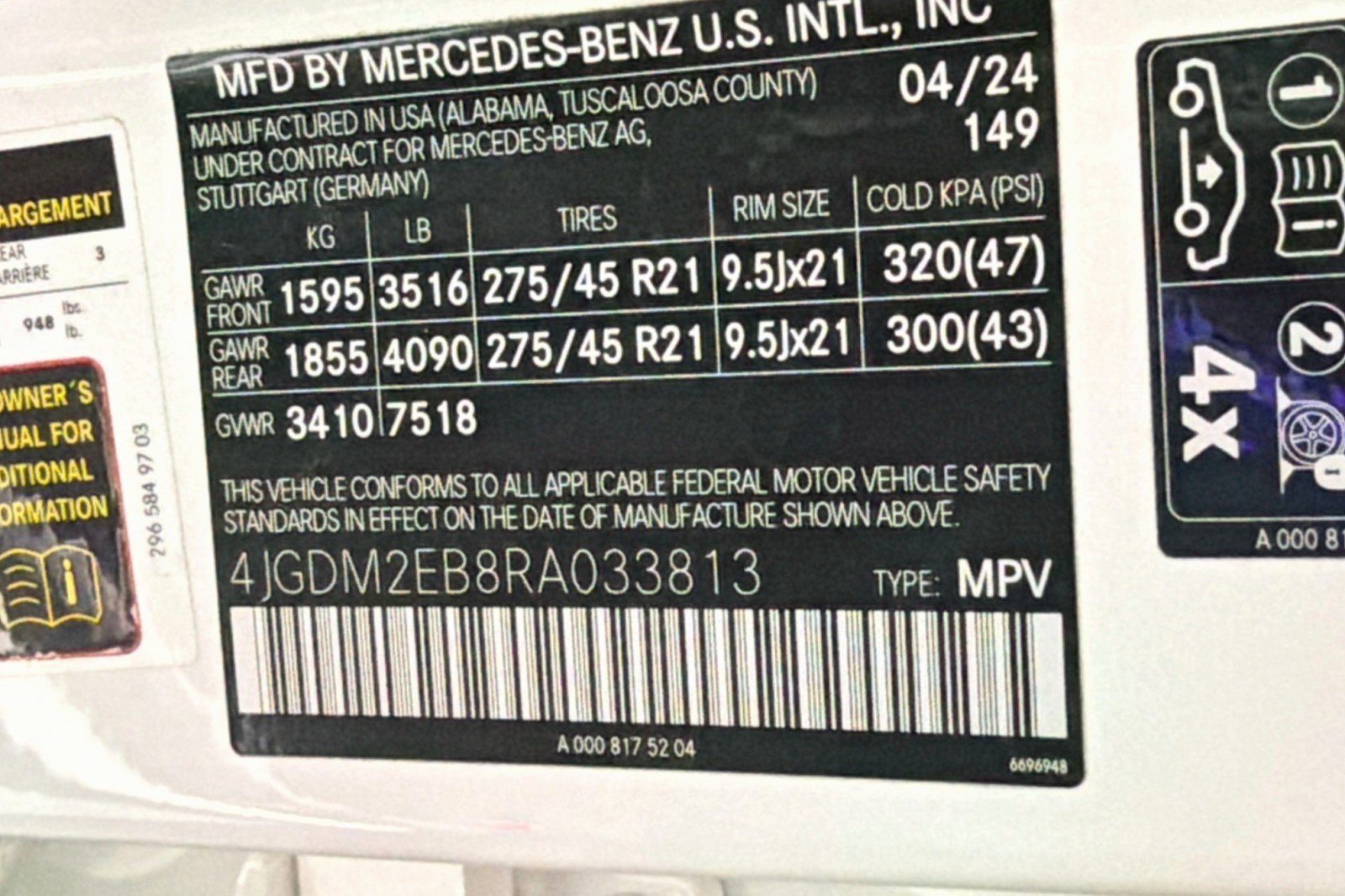 Certified 2024 Mercedes-Benz EQS 450+ 4MATIC SUV image 25