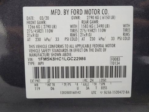 Used 2020 Ford Explorer Platinum w/ Premium Technology Package AWD/4WD image 33